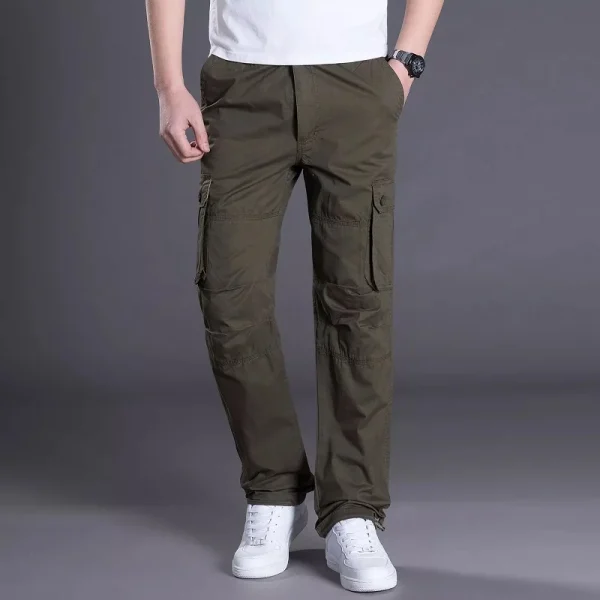Men Cargo Combat Pants Cotton Working Trousers Joggers - Image 3