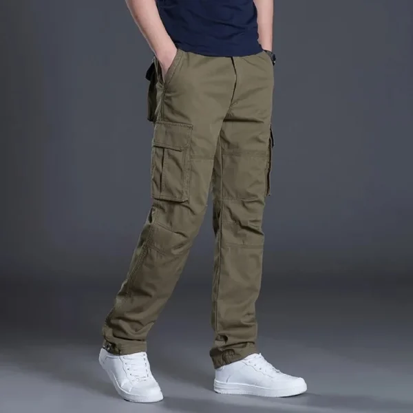 Men Cargo Combat Pants Cotton Working Trousers Joggers