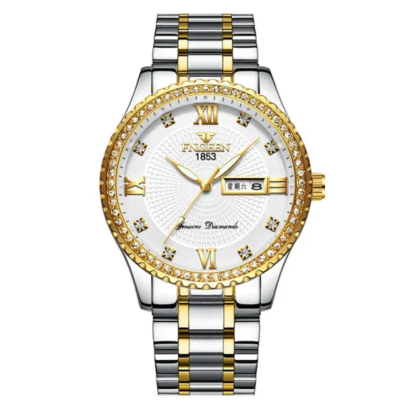 Men Stainless Steel Quartz Wristwatches Golden Clock - Image 3