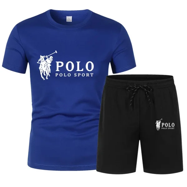 Men's two-piece T-shirt and shorts, fitness and free, casual summer fashion - Image 4