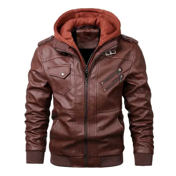 Solid Zipper Hooded High Street Man Jacket 2025