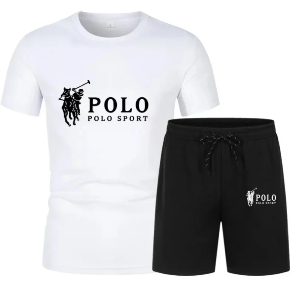 Men's two-piece T-shirt and shorts, fitness and free, casual summer fashion