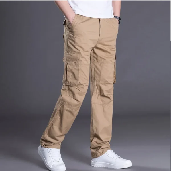 Men Cargo Combat Pants Cotton Working Trousers Joggers - Image 5