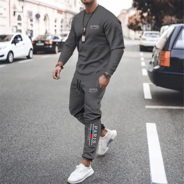 Fashion Sports Wear For Men's Tracksuit Brand Hoodies +Sweatpants - Image 4