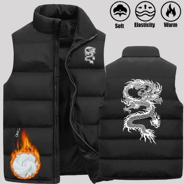 Hot Sale Men's  Winter Vest Jacket Stand Collar Sleeveless Cotton