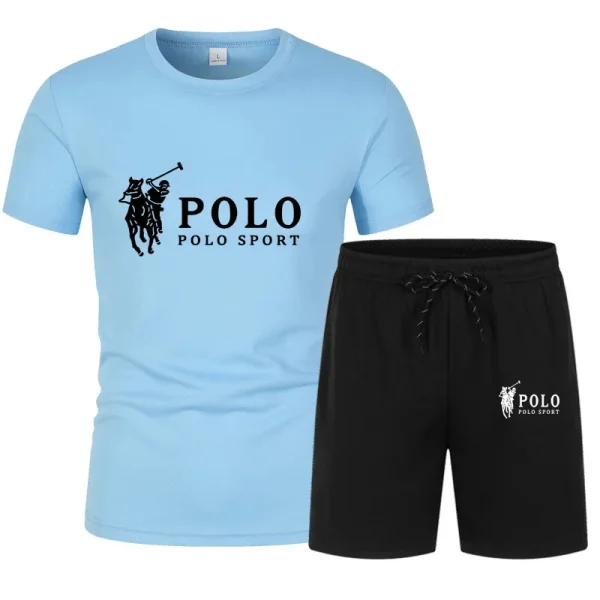 Men's two-piece T-shirt and shorts, fitness and free, casual summer fashion - Image 6