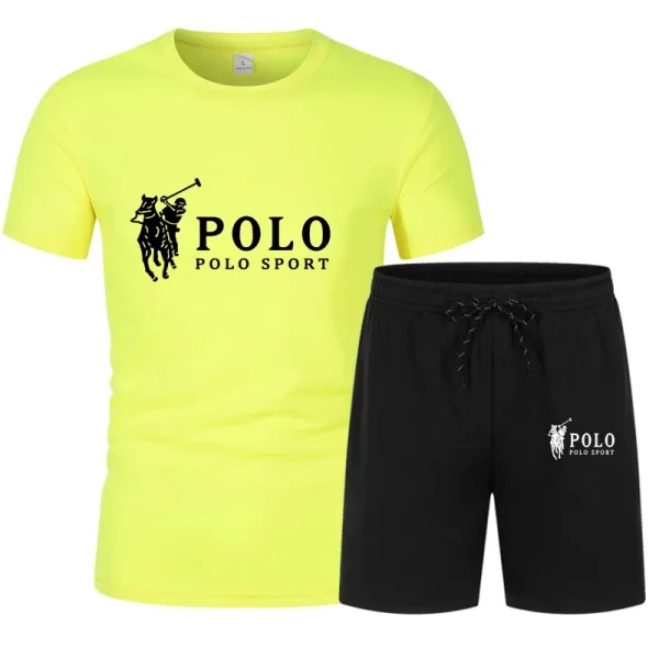 Men's two-piece T-shirt and shorts, fitness and free, casual summer fashion - Image 3