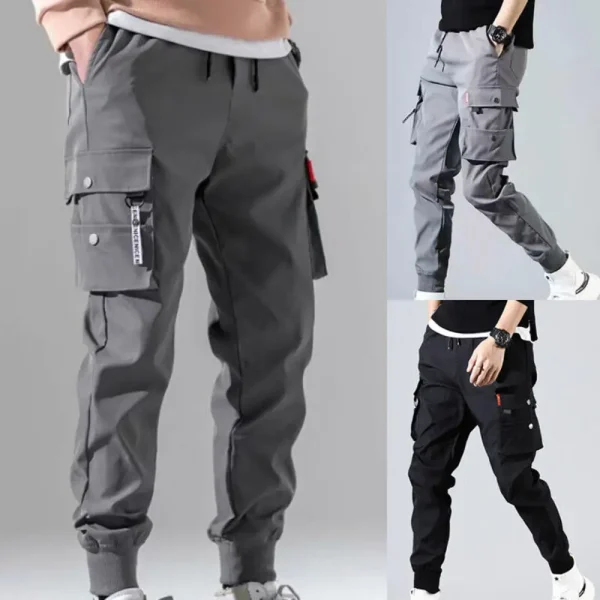 Men Cargo Combat Multi-pockets Casual Training Trousers Overalls Clothing