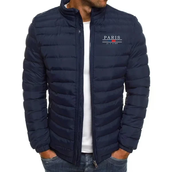 2025 Men's Cotton Padded Jacket Warm Outer Wear Stand Collar