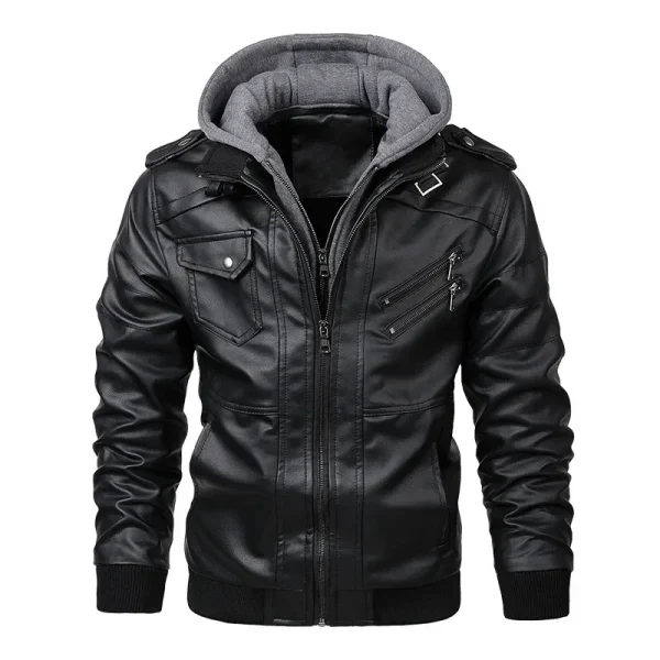 Solid Zipper Hooded High Street Man Jacket 2025 - Image 2