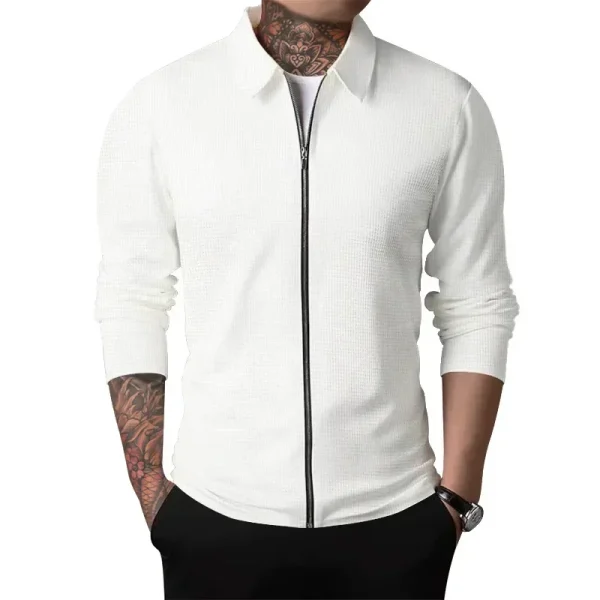 2025 Men Zipper Jackets Turn Down Collar Long Sleeve - Image 6