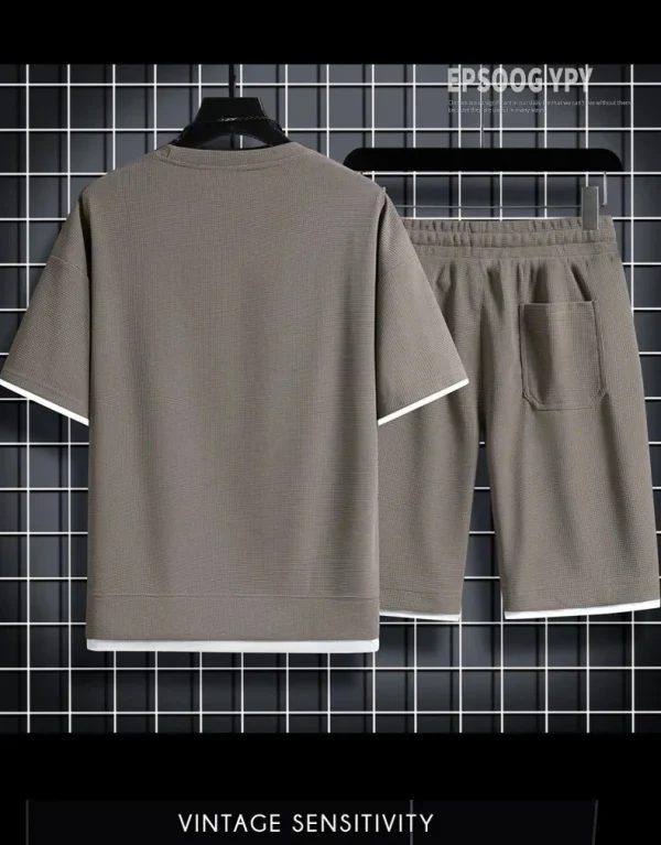 Men's Summer Two Piece Set Casual T-Shirt And Shorts - Image 6