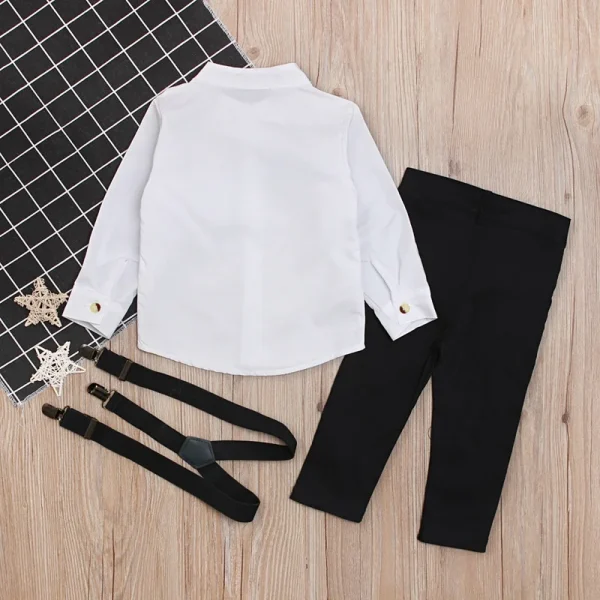 1-6 Year Polo Shirt Tops+ Suspender Pants Baby Boy clothing Set for Wedding Party, Birthday wears. - Image 5
