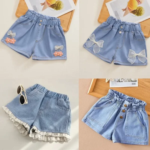 Korean Style Kid Girls Short Denim Fashion